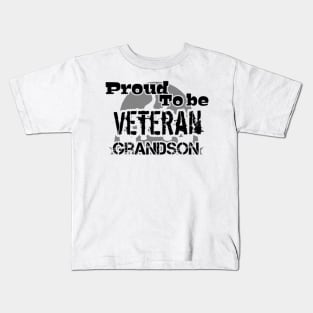 Proud To Be Veteran Grandson Kids T-Shirt